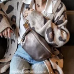 Sac Banane Bandoulière Femme Cuir grainé véritable bronze