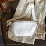 Sac Banane Bandoulière Femme Cuir grainé véritable blanc