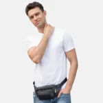 sac banane homme cuir porté à la taille