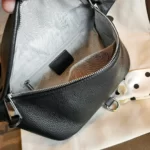 Sac Banane XXL Femme Cuir noir poches intérieures