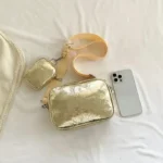 Sac à Main Banane Doré Brillant