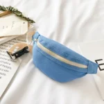 banane sac enfant toile de coton bleu pastel