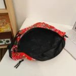 grand sac banane femme rouge grande capacité poche ouverte