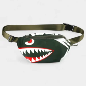 sac banane enfant garçon vert kaki armée requin