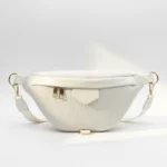 sac banane femme velours côtelé blanc cassé crême