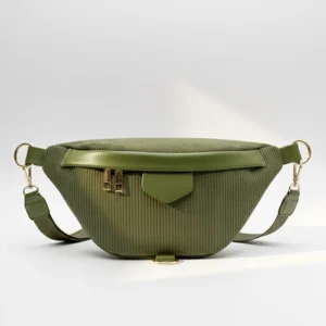 sac banane femme velours côtelé vert clair