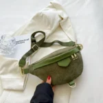 sac banane femme velours côtelé vert clair chic