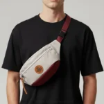 sac-banane-homme-tendance-gris-bordeaux-rouge-bandouliere-homme sac banane homme tendance gris et rouge bordeaux détails polyester