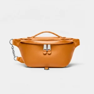 sac banane xxl femme cuir orange marron
