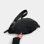 sac banane velours côtelé noir dessous