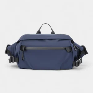 grand sac banane homme bleu marine imperméable de face