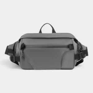 grand sac banane homme gris clair imperméable de face