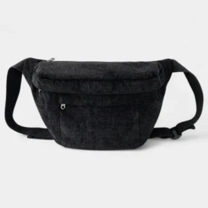 grand sac banane velours côtelé noir