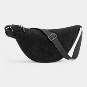 sac banane femme velours côtelé noir
