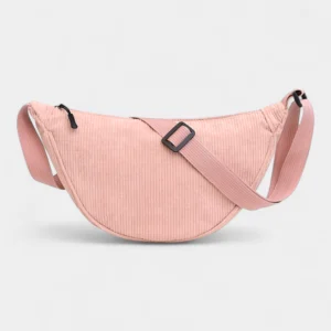sac banane femme velours côtelé rose pâle pastel barbapapa