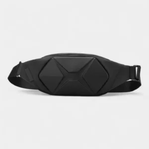 sac banane homme stylé noir carbone x à l'avant