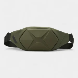 sac banane homme stylé vert kaki armée x à l'avant