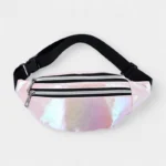 sac banane irisé rose poudré brillant