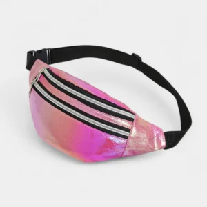 sac banane irisé violet rose vue de côté