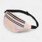 sac banane irisé rose poudré brillant vue de côté