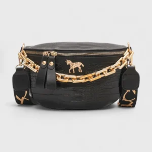 sac banane luxe noir croco