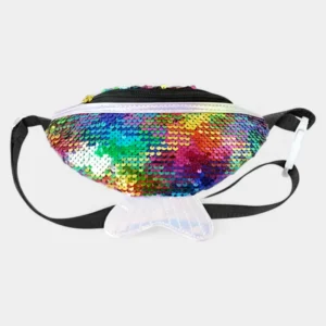 sac banane sirène queue et sequins multicolores arc -en-ciel