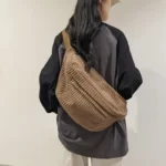 Sac Banane Xl Velours Côtelé Marron