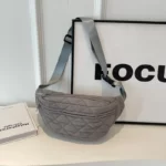 Sac Banane Matelassé gris femme