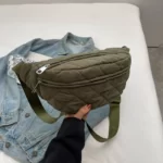 Sac Banane Matelassé vert kaki tendance