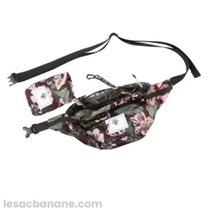 Sac Banane voyage rose motif fleuri