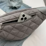 sac banane matelassé gris 5