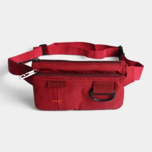 Petit sac banane rouge bordeaux de face