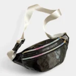 sac banane brillant noir à facettes colorées