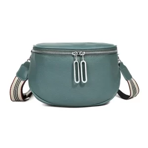 sac banane chic bleu cuir