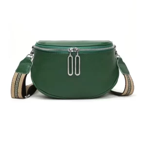 sac banane chic vert cuir