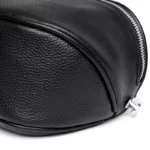 sac banane chic cuir grainé noir