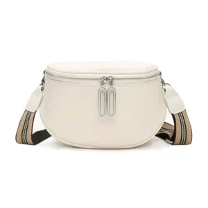 sac banane chic blanc cuir