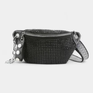sac banane clouté noir