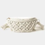 sac banane crochet blanc
