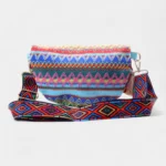sac banane ethnique bleu arrière avec lanière motifs inca colorée