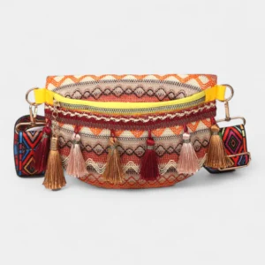 sac banane ethnique jaune