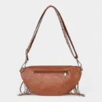 sac-banane-frange-marron-poche-arriere-zippee sac banane frange marron poche arrière zippée