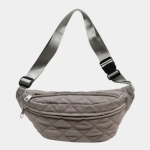 sac banane matelassé gris