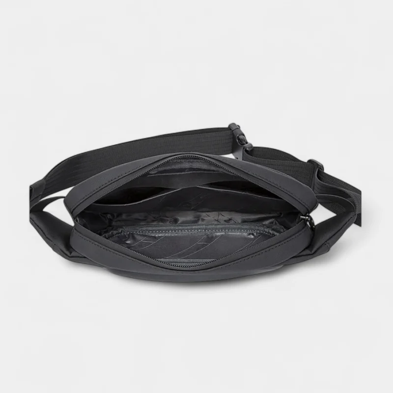 sac banane original noir grande poche ouverte avec compartiments