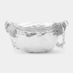 sac banane paillettes argentées brillantes sequins