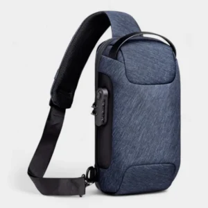 sac banane sécurisé bleu chiné