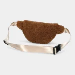 sac banane sherpa marron lanière beige et arrière en peluche douce