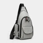 sac-photo-banane-gris-chine sac photo banane gris chiné avant 5 poches