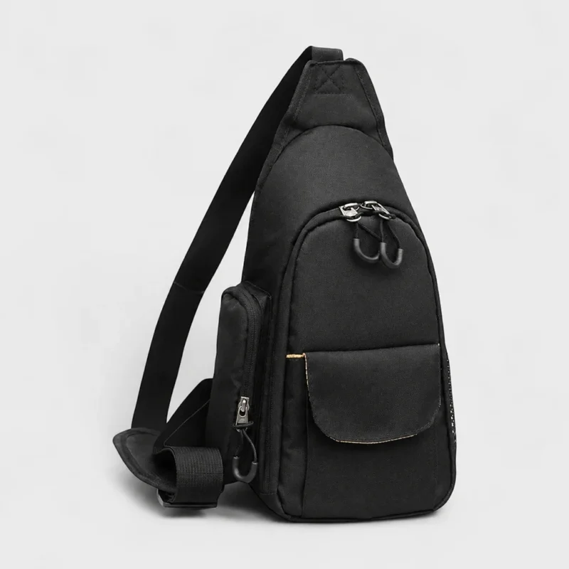 sac photo banane noir posé de face