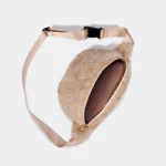 Sac Banane Bouclette Beige grande poche doublure rayée
